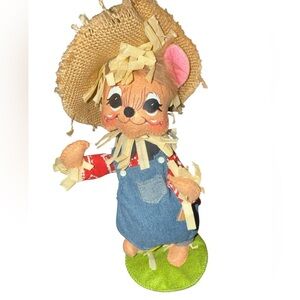 🌾 Annalee 2012 8” Scarecrow Mouse – Fall Harvest Collectible Figurine